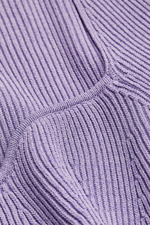 H&M Geripptes Strickshirt Lavendel
