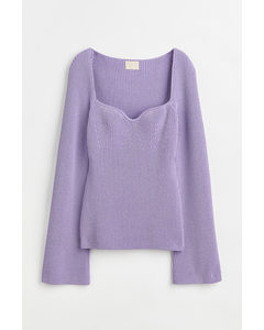 Rib-knit Top Lavender