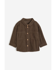 Cotton Corduroy Shirt Dark Brown