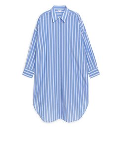 Lyocell Blend Shirt Dress Blue/stripe