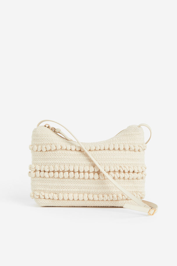 H&M Textured-weave Shoulder Bag White