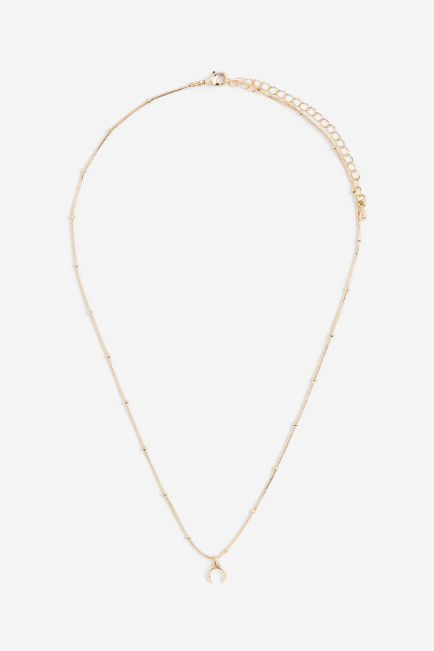 H&M Pendant Necklace Gold-coloured/crescent Horn