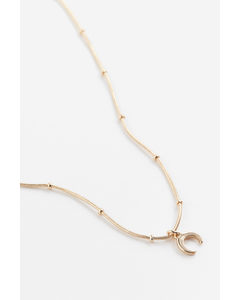 Pendant Necklace Gold-coloured/crescent Horn