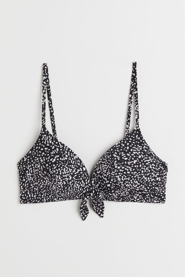 H&M Push-up Bikini Top Black/patterned