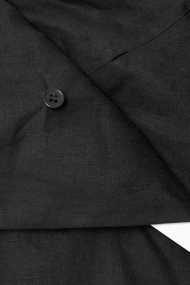 COS Scarf-detail Linen Dress Black