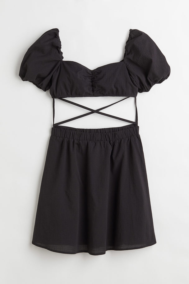 H&M Two-piece Tie-detail Dress Black
