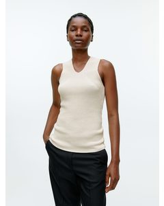 Knitted Sleeveless Top Off White