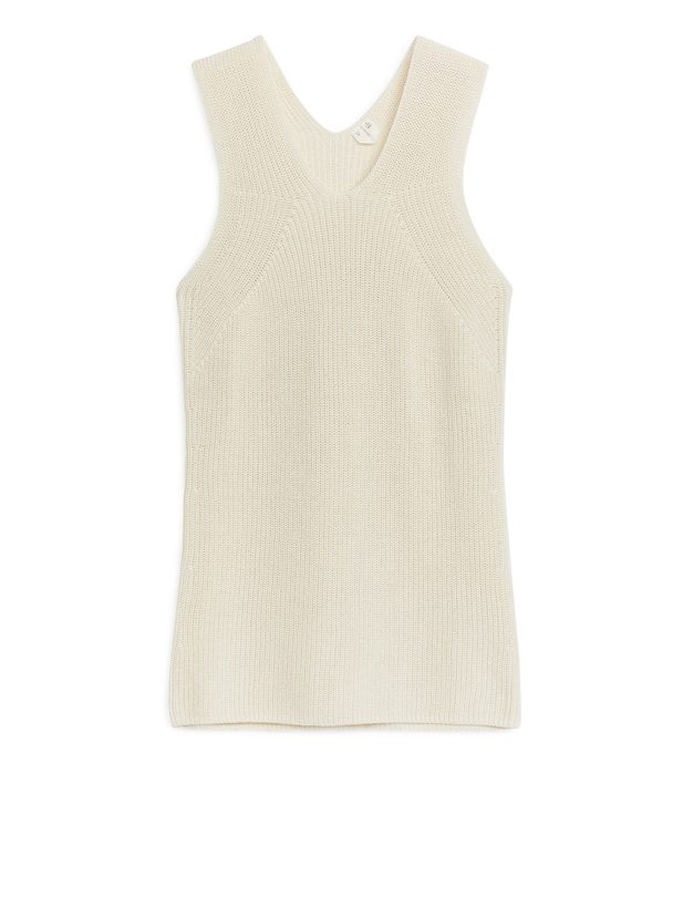Arket Knitted Sleeveless Top Off White