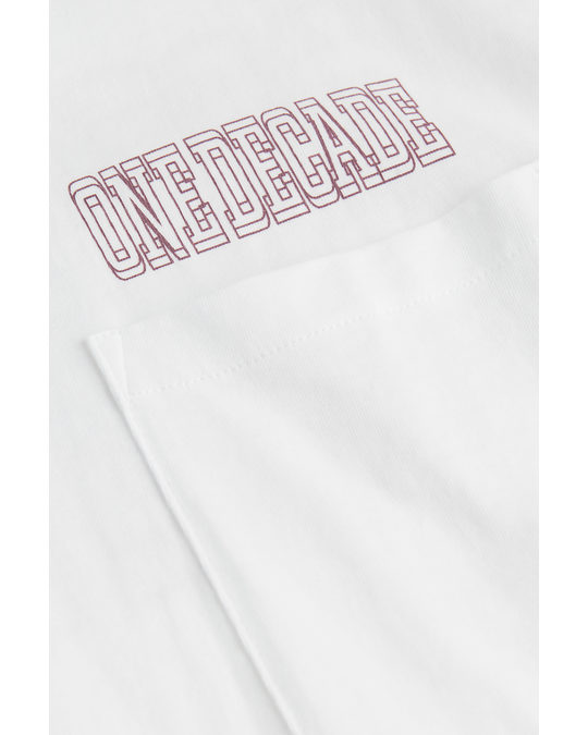 H&M Oversized Fit Cotton T-shirt White/one Decade