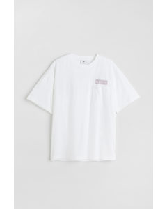 Oversized Fit Cotton T-shirt White/one Decade