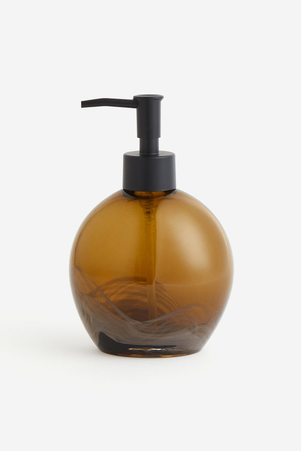 H&M HOME Glass Soap Dispenser Dark Brown