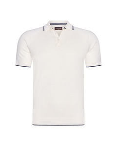 Cappuccino Italia Tipped Polo Weiss