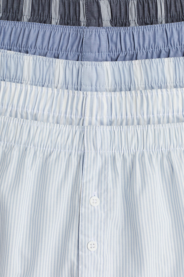 H&M 5er-Pack Boxershorts aus Baumwollstoff Hellblau/Gestreift