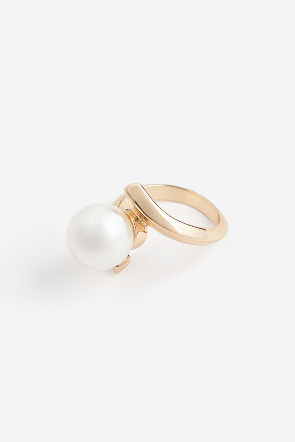 H&M Bead Ring Gold-coloured/white