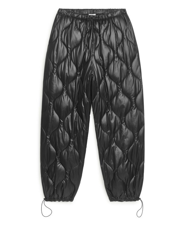 Arket Quilted Trousers Black