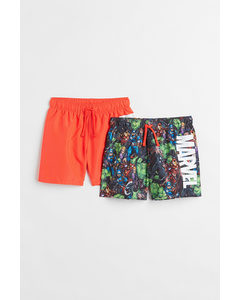 2-pak Badeshorts Med Tryk Sort/avengers