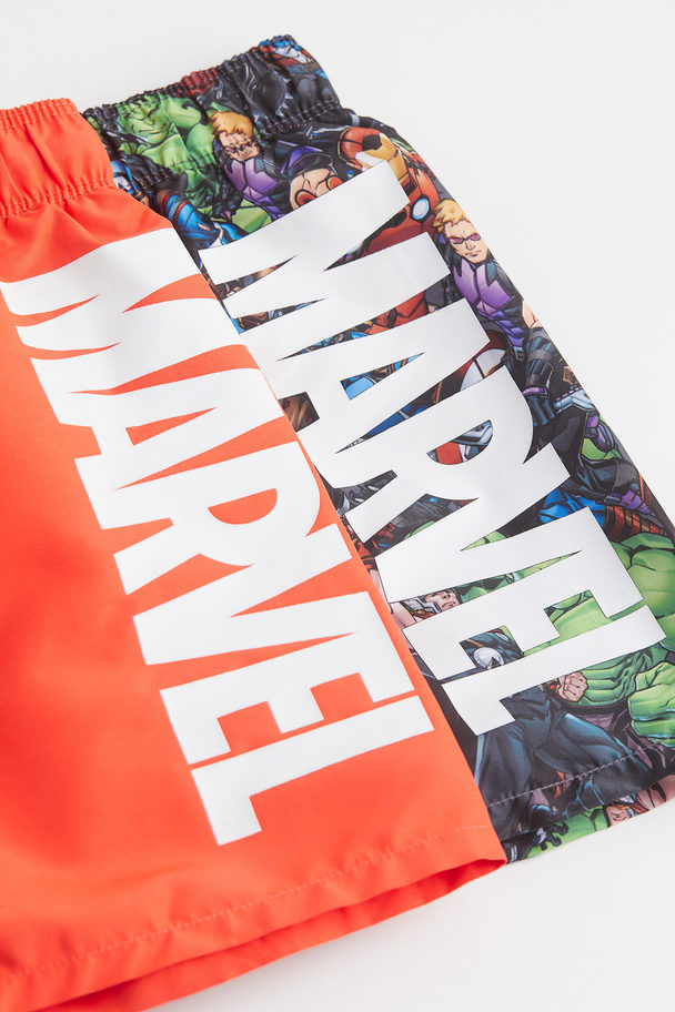 H&M 2-pack Badshorts Med Tryck Svart/avengers