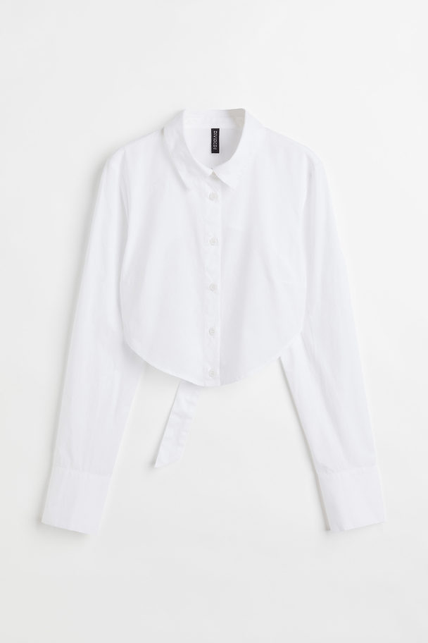 H&M Rückenfreie Hemdbluse Weiß