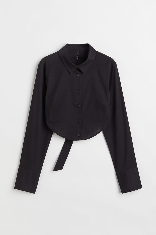 H&M Open-backed Shirt Black