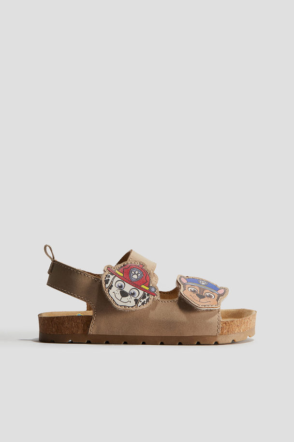 H&M Ankle Strap Sandals Beige/paw Patrol