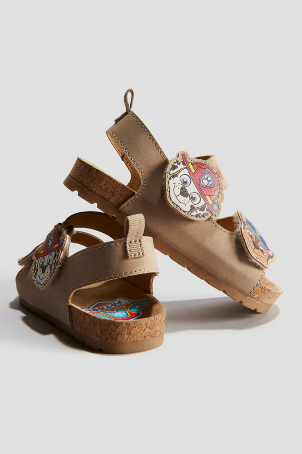 H&M Ankle Strap Sandals Beige/paw Patrol