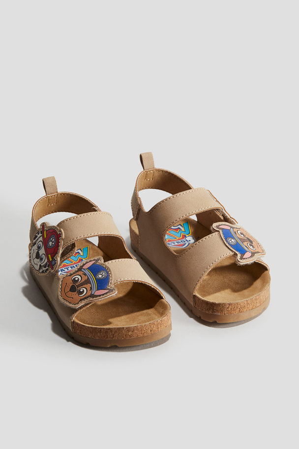 H&M Ankle Strap Sandals Beige/paw Patrol