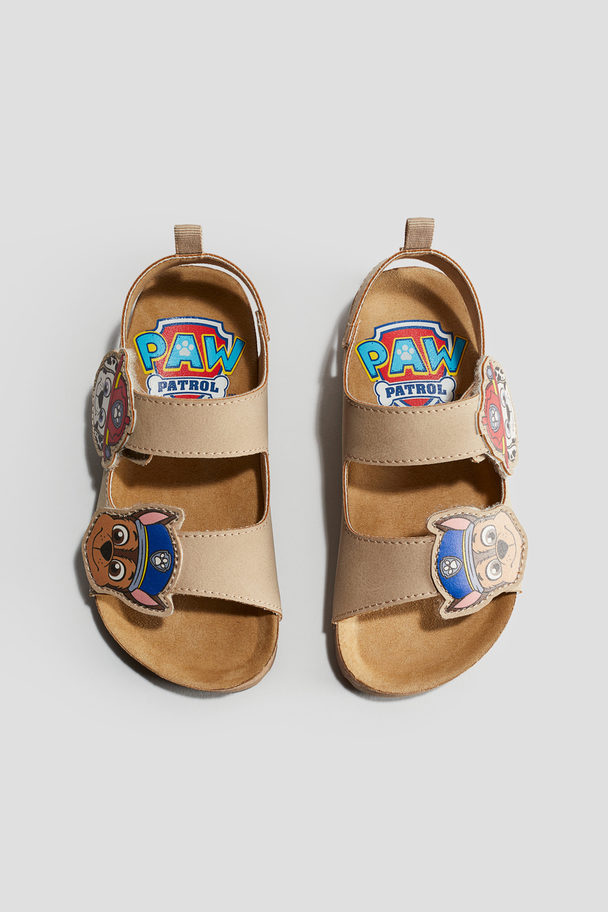 H&M Ankle Strap Sandals Beige/paw Patrol