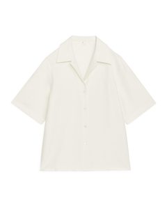 Relaxed Short-sleeved Blouse Off-white