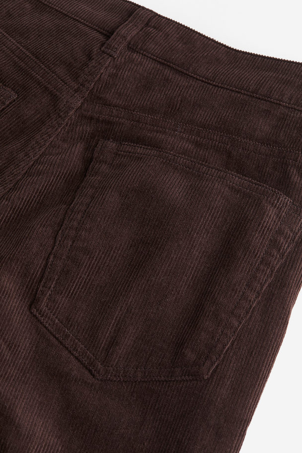 H&M Corduroy Trousers Dark Brown