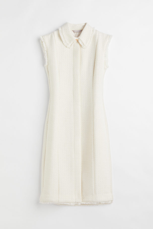H&M Bouclé Wool-blend Dress White