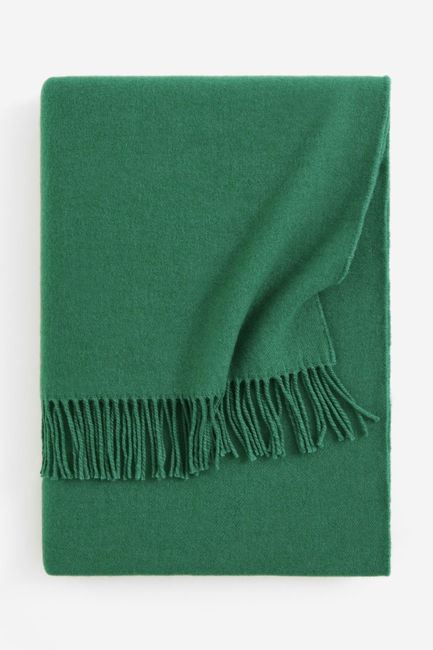 H&M HOME Wool-blend Blanket Green