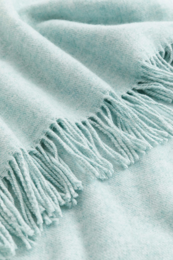 H&M HOME Wool-blend Blanket Light Turquoise
