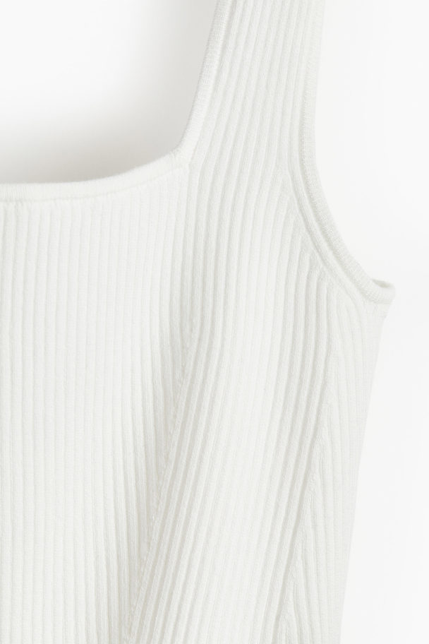 H&M Rib-knit Vest Top White