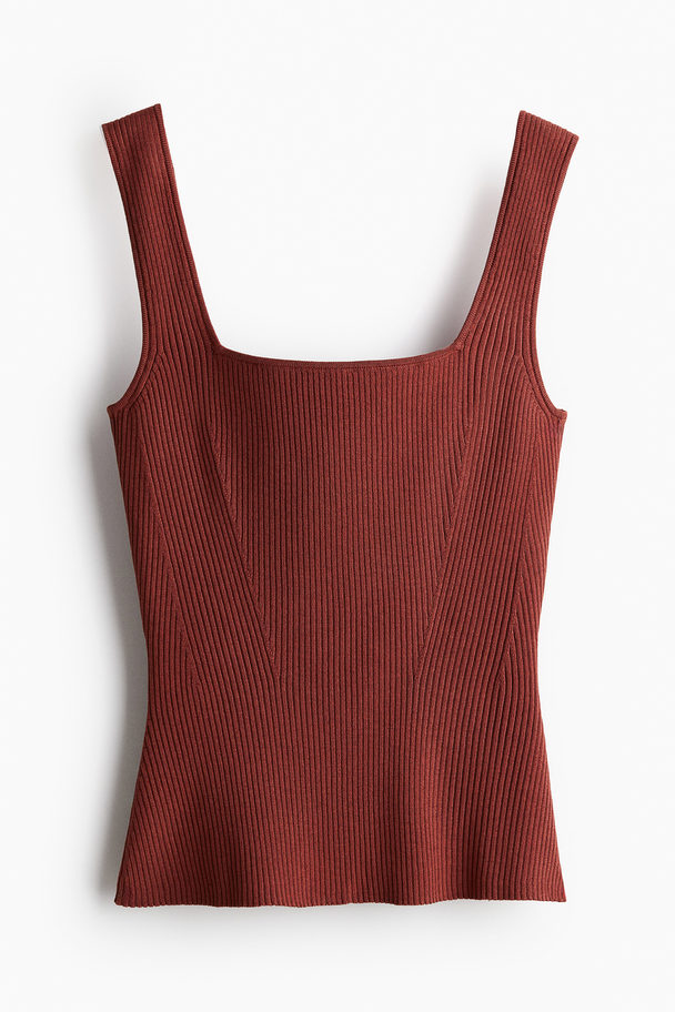 H&M Tanktop in Rippstrick Rostrot