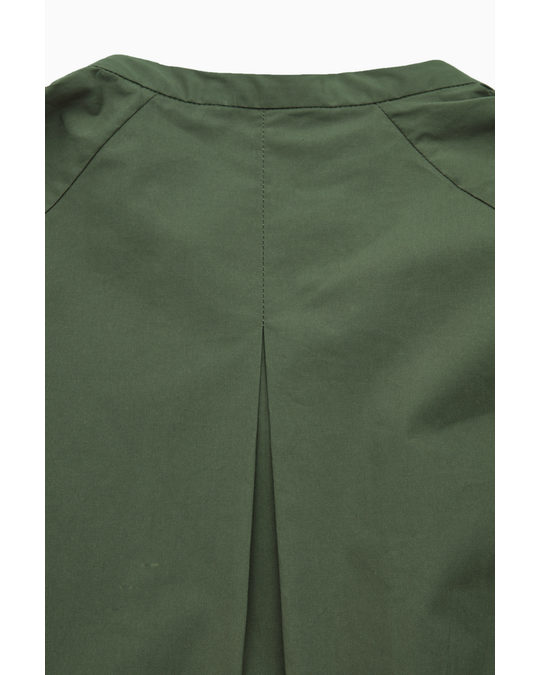 COS Oversized Poplin Shirt Dress Dark Green