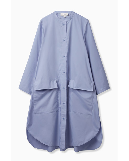 COS Oversized Poplin Shirt Dress Light Blue