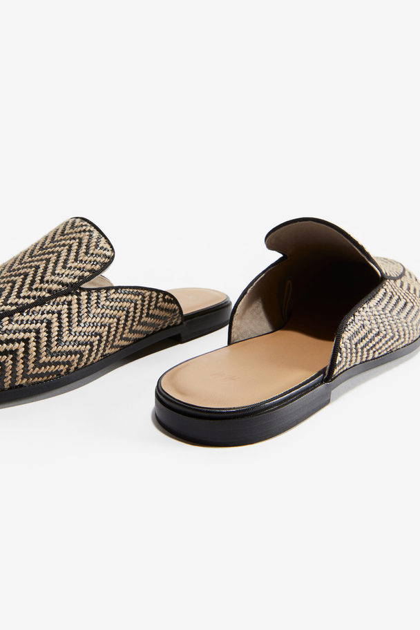 H&M Slip In-loafers Beige/zigzagmønstret