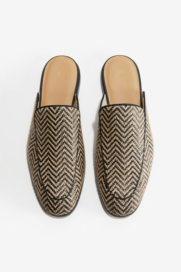 H&M Slip In-loafers Beige/zigzagmønstret