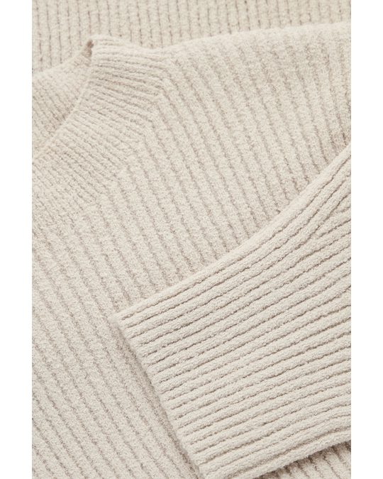 COS Ribbed Knitted Jumper Light Beige