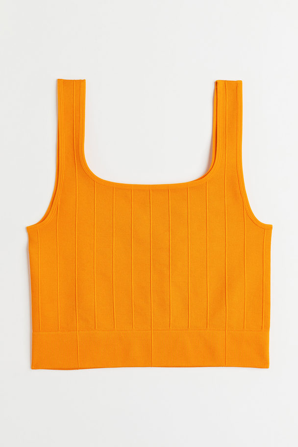 H&M Cropped Sporttop Seamless Orange