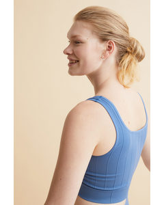 Seamless Cropped Sports Top Blue