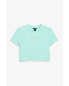Fitted Crop Top Light Turquoise