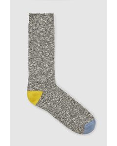 Slub-knit Socks Dark Grey