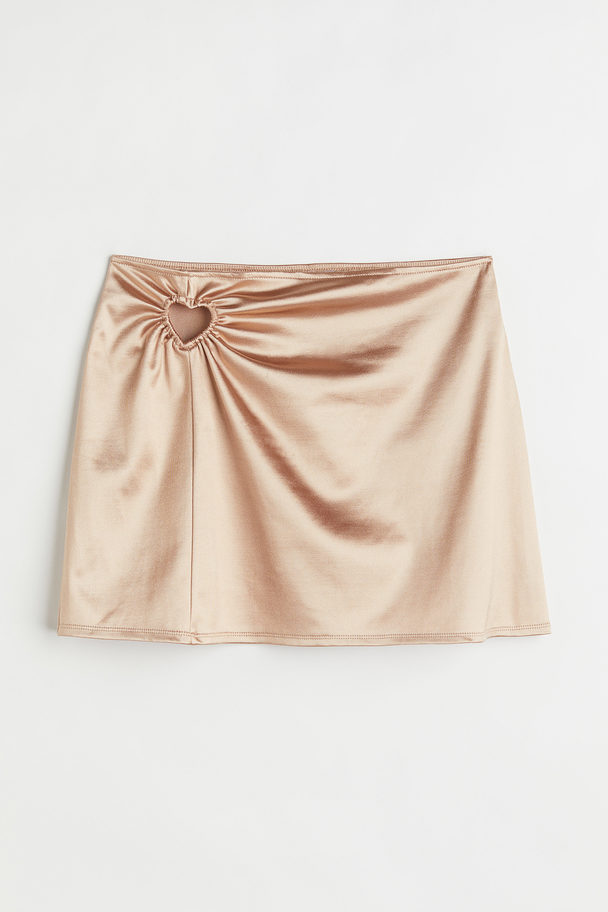H&M Glossy Mini-skirt Beige