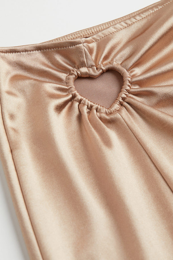 H&M Glossy Mini-skirt Beige