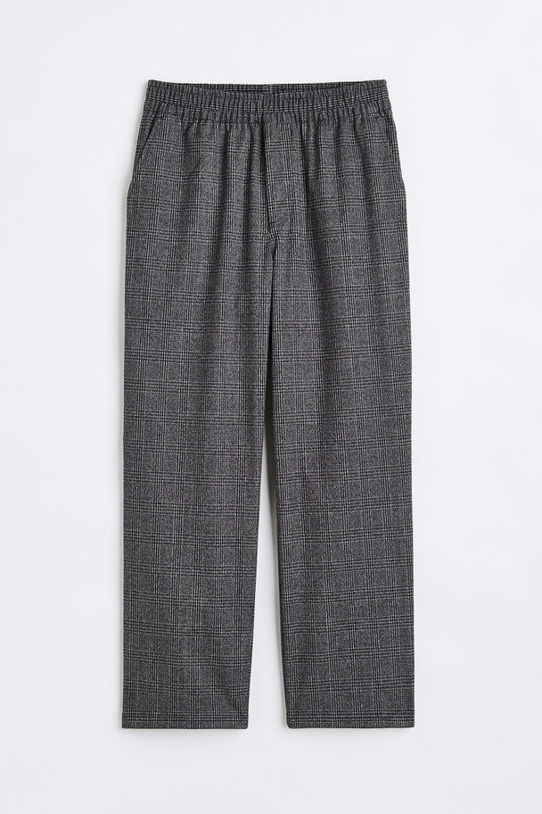H&M Ankle-length Trousers Grey/checked