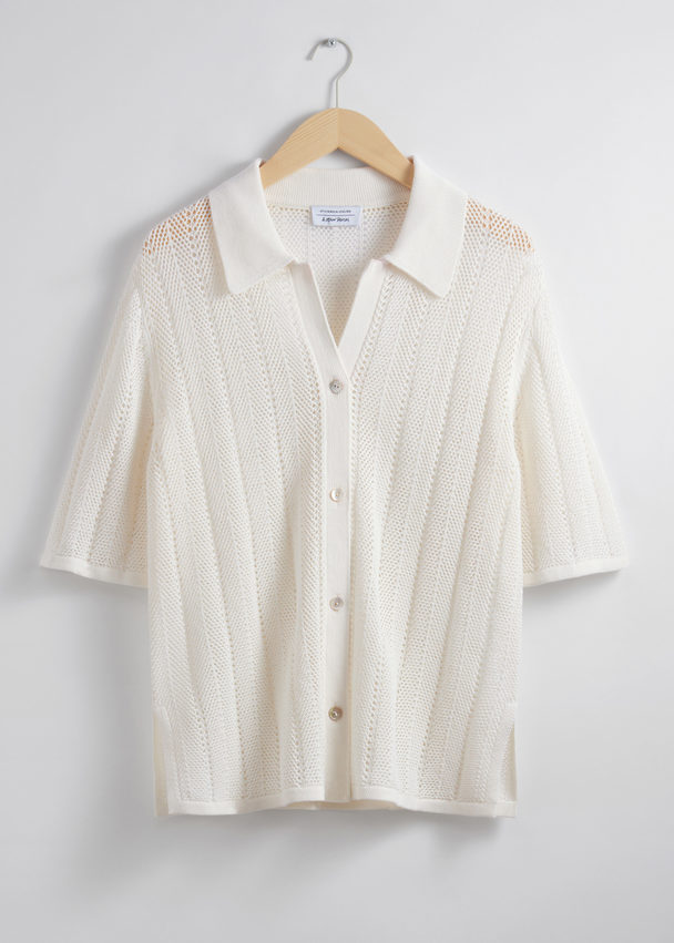 & Other Stories Sheer Short-sleeve Shirt White