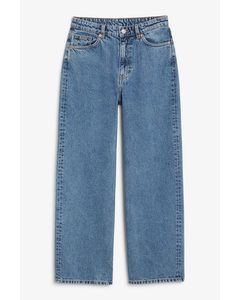 Lösa Blå Iku-jeans Med Hög Midja Blå