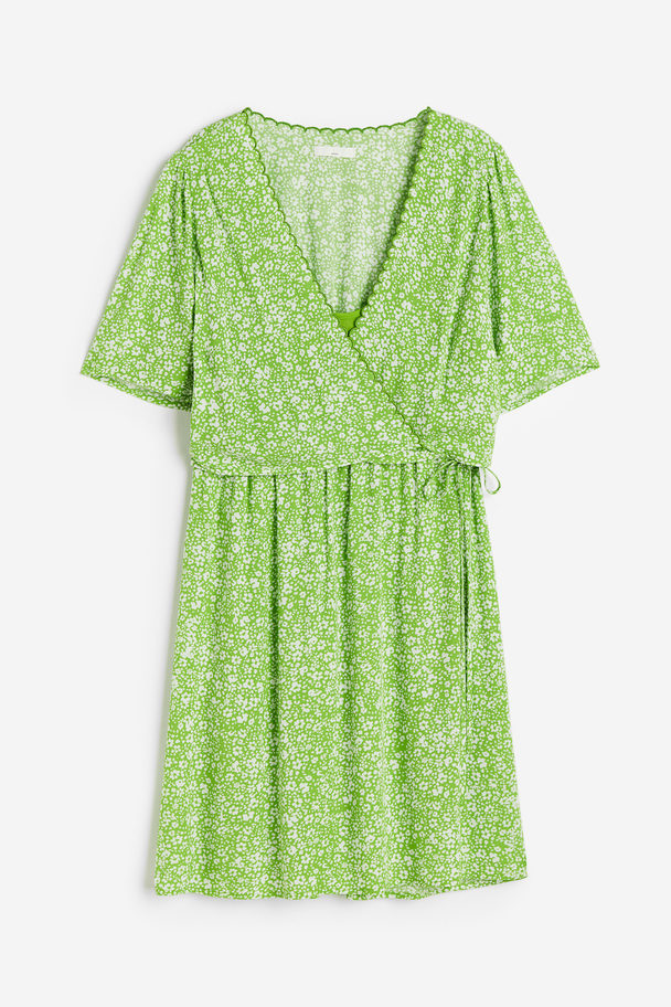 H&M Mama Nursing Wrap Dress Green/floral
