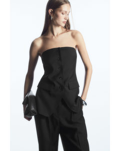 Tailored Single-breasted Bustier Black